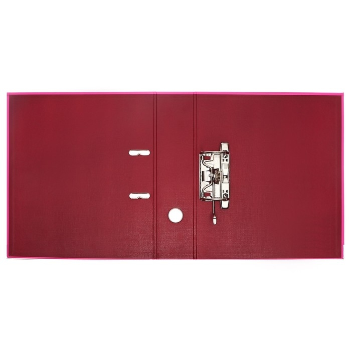 Папка-регистратор А4, 75 мм, Lamark, ПВХ, двухстороннее покрытие, металлическая окантовка, карман на корешок, собранная, розовый/бордовый Папка-регистратор А4, 75 мм, Lamark, ПВХ, двухстороннее покрытие, металлическая окантовка, карман на корешок, собранная, розовый/бордовый