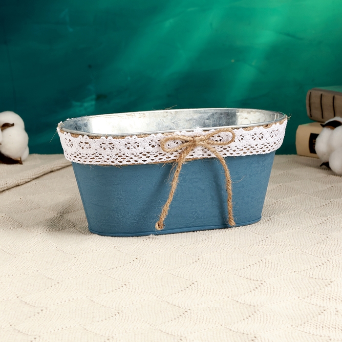 Кашпо - бонсай  Кашпо - бонсай "Ведерко Линдберг" синее, 21х11х9,5см