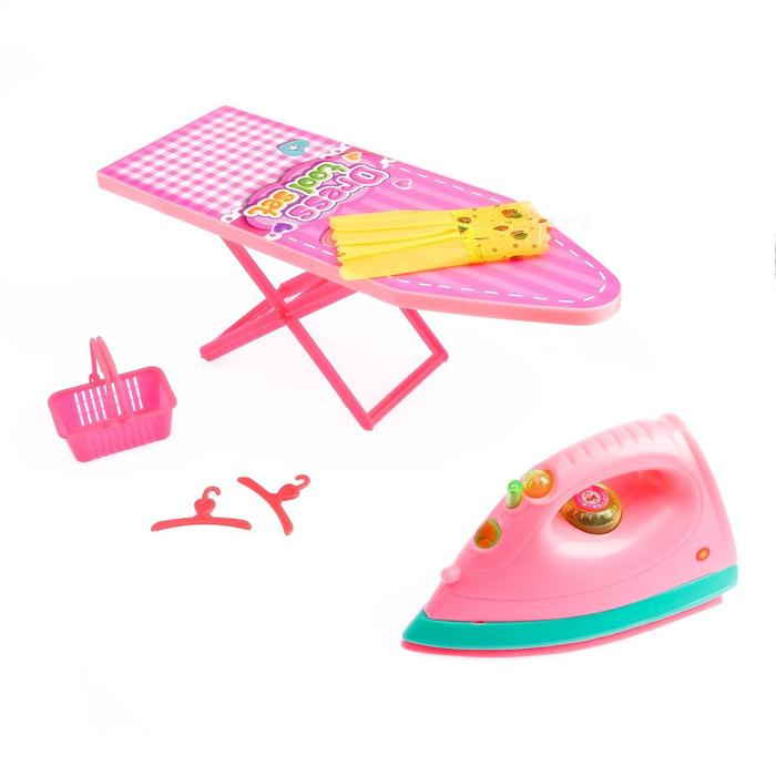 Набор для глажения «Доска и утюг», со световыми и звуковыми эффектами, МИКС Набор для глажения «Доска и утюг», со световыми и звуковыми эффектами, МИКС