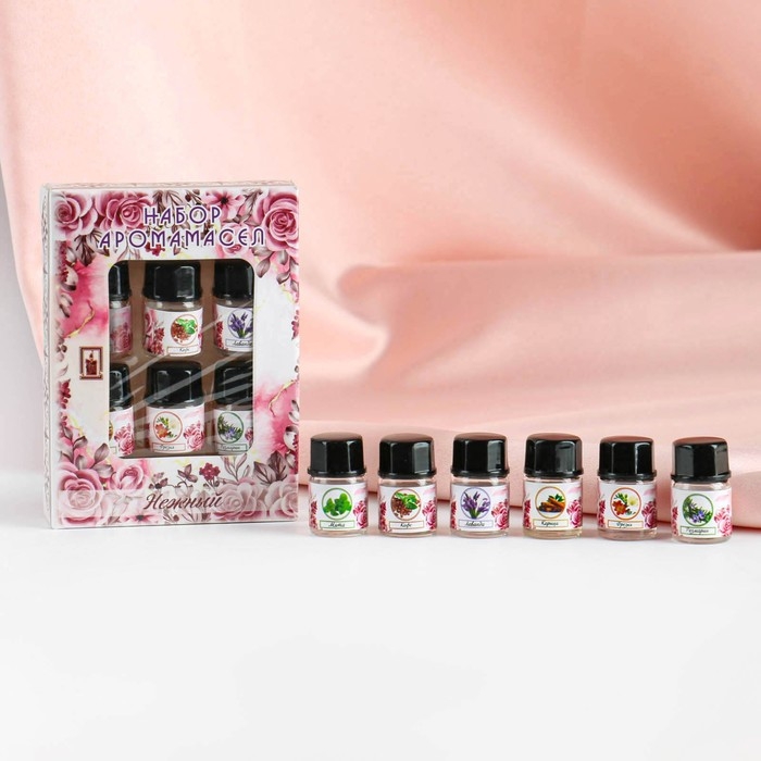 Набор эфирных масел Набор эфирных масел "Нежный", 6 штук по 3 мл, Богатство Аромата