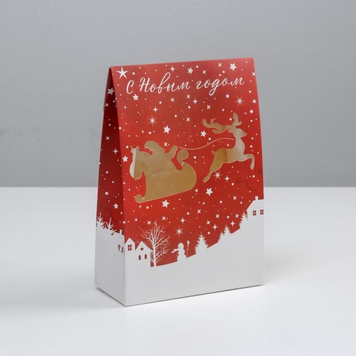 Коробка подарочная новогодняя складная «С Новым годом», 15 х 7 х 22 см, Новый год Коробка подарочная новогодняя складная «С Новым годом», 15 х 7 х 22 см, Новый год