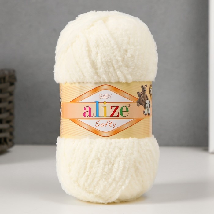 Пряжа Пряжа "Softy" 100% микрополиэстер 115м/50гр (62 молочный)