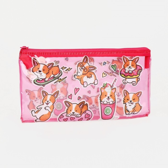 Косметичка-пенал на молнии, цвет розовый Косметичка-пенал на молнии, цвет розовый