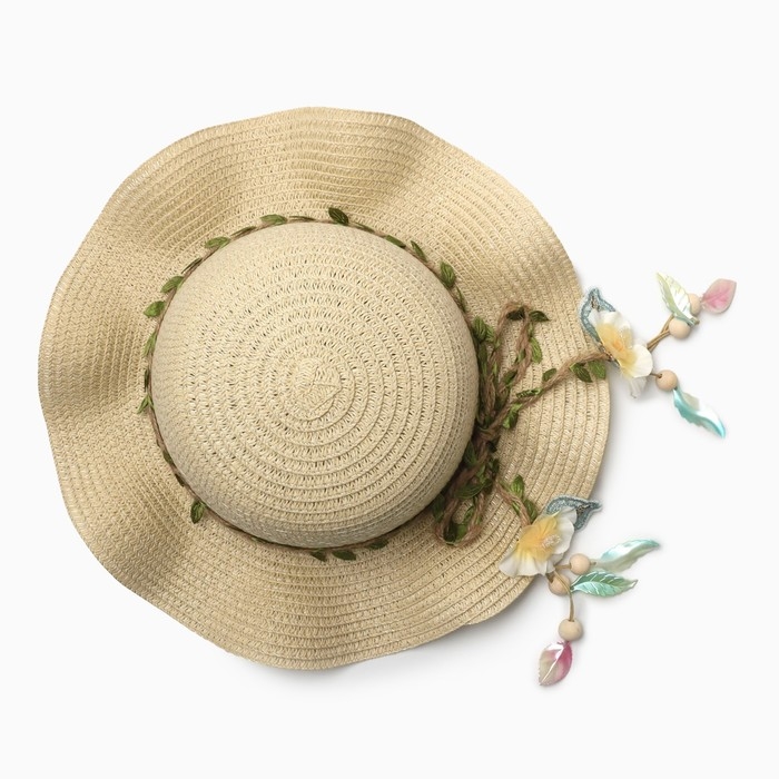 Шляпа для девочки Шляпа для девочки "Лианна" MINAKU, р-р 52, цв.бежевый