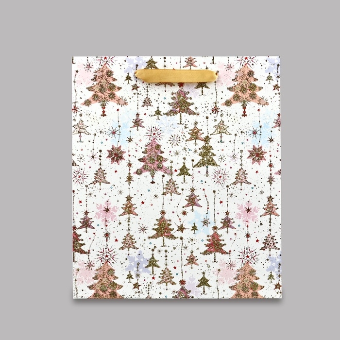 Пакет подарочный новогодний ламинированный «Ёлочки», M 30 х 26 х 9 см Пакет подарочный новогодний ламинированный «Ёлочки», M 30 х 26 х 9 см