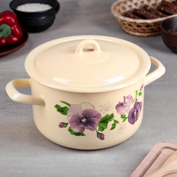 Кастрюля эмалированная цилиндрическая, 2,9 л, рисунок МИКС Кастрюля эмалированная цилиндрическая, 2,9 л, рисунок МИКС