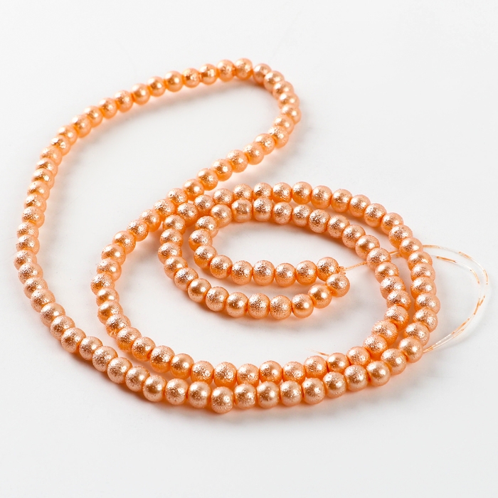 Бусины из стекла, набор 140 шт., размер 1 шт. 6 — мм, цвет оранжевый