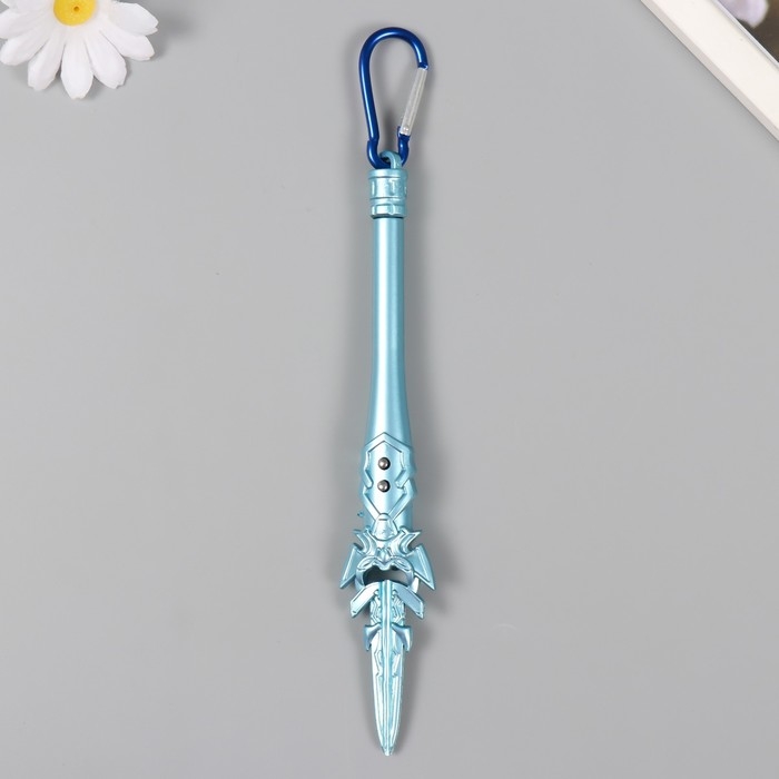 Фонарик свет на карабине  Фонарик свет на карабине "Меч" мигает, 3 режима, ультрафиолет, лазер  2х3х19 см МИКС