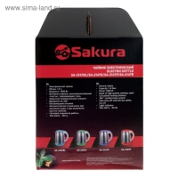 Чайник электрический Sakura SA-2147R, металл, 1.8 л, 1800 Вт, красный