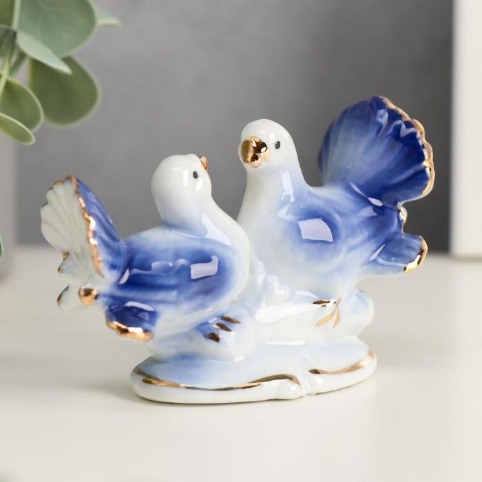 Сувенир под фарфор Сувенир под фарфор "2 голубка" синие 5,5х8 см