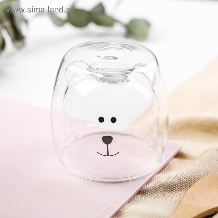 Стакан стеклянный с подставкой «Моя порция счастья», 300 мл Стакан стеклянный с подставкой «Моя порция счастья», 300 мл