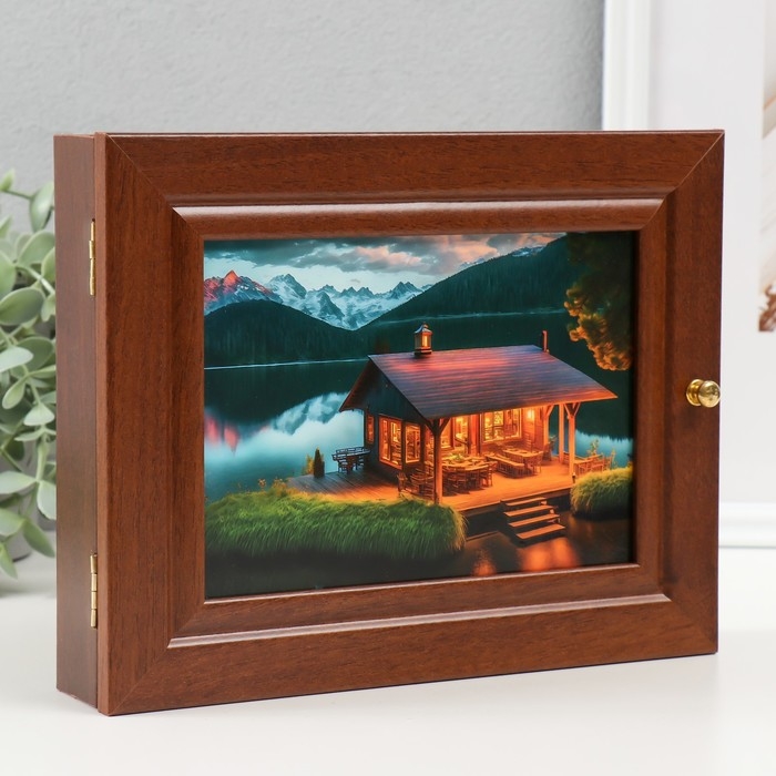 Ключница Ключница "Домик" 19х24 см орех