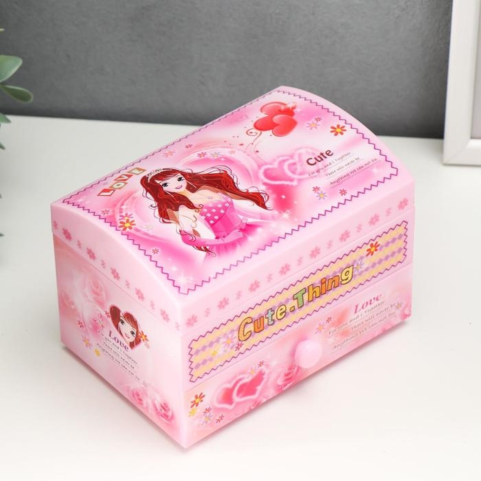 Шкатулка музыкальная с ящиком девичьи секретики 15*11*10 см Шкатулка музыкальная с ящиком девичьи секретики 15*11*10 см