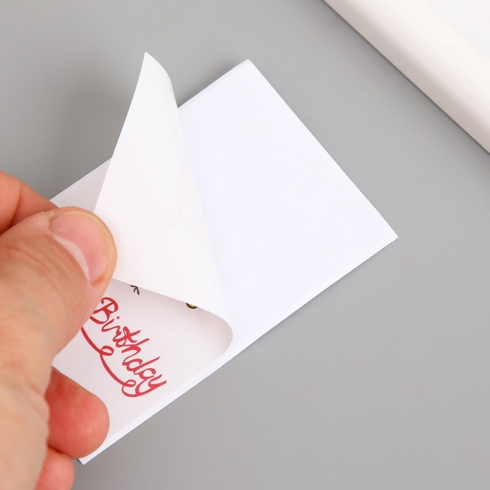 Наклейка бумага Наклейка бумага "С днем рождения. Сова с сердцами" набор 50 шт 8х5 см