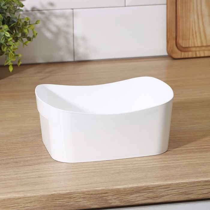 Корзинка для хранения без крышки, 1,6 л, 19×14×8 см, цвет белый Корзинка для хранения без крышки, 1,6 л, 19×14×8 см, цвет белый