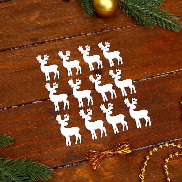 Набор мини подвесок &laquo;Белые олени&raquo;, 12 шт.