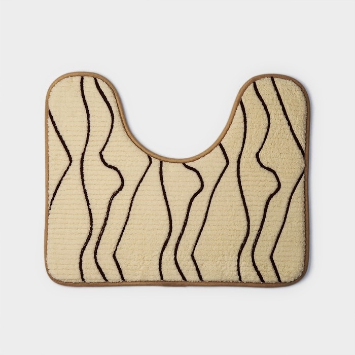 Коврики для ванной и туалета Доляна Lightning, 2 шт: 40×50 см, 50×80 см, цвет бежевый