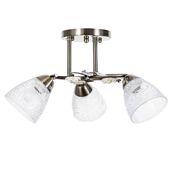 Люстра Люстра "Летний цвет" 3х60Вт E27 античная бронза 43х43х25см