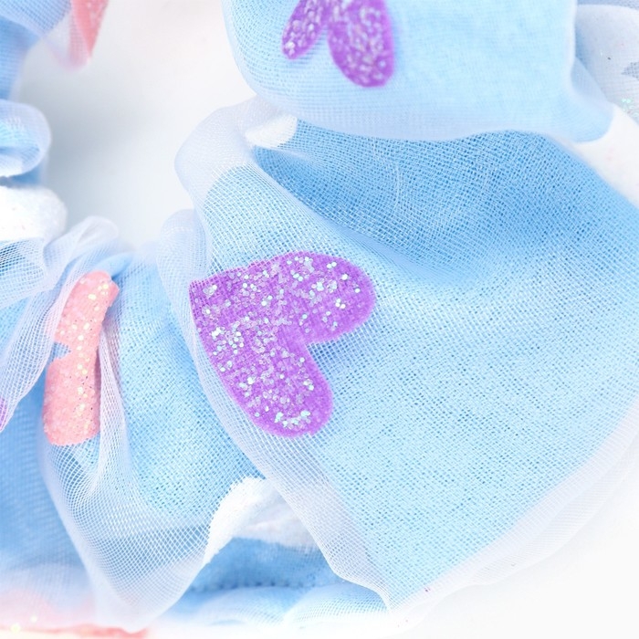 Резинка для волос Резинка для волос "Сердечки", голубой, 11 см, Холодное сердце