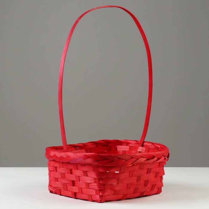 Набор корзин плетеных, D19x9/32 см, D22x9,5/34 см, D25x10/36 см, 3шт, красные, бамбук Набор корзин плетеных, D19x9/32 см, D22x9,5/34 см, D25x10/36 см, 3шт, красные, бамбук