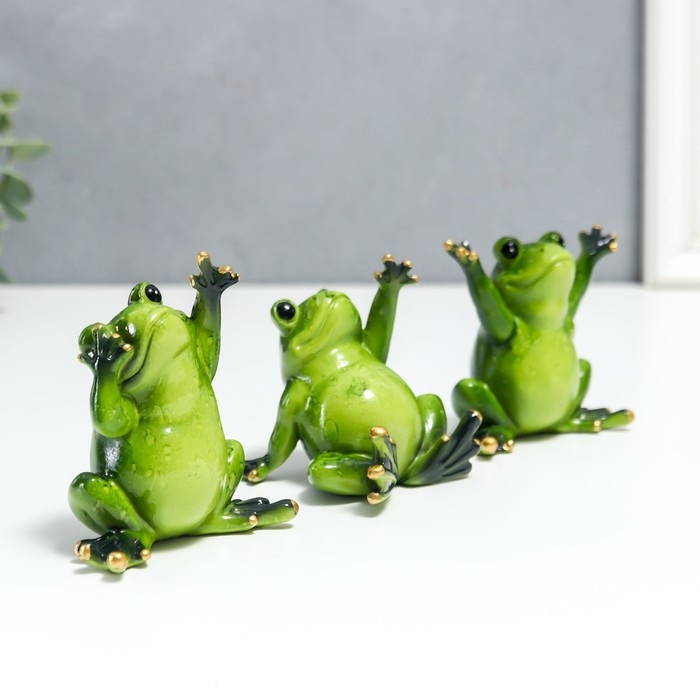 Сувенир полистоун лак Сувенир полистоун лак "Лягуха - приветствие" МИКС 8х6х8 см