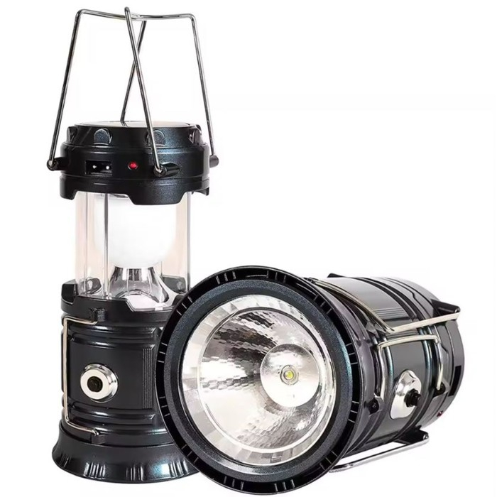 Фонарь кемпинговый аккумуляторный  Фонарь кемпинговый аккумуляторный "Мастер К.", 1800 мАч, 7 LED, солнечная батарея, черный