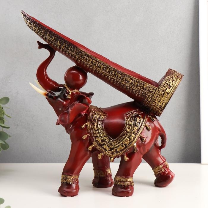 Сувенир подставка под бутылку полистоун Сувенир подставка под бутылку полистоун "Слон с попоной с кисточками" 29х28х10,5 см