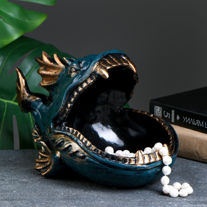 Подставка конфетница Подставка конфетница "Пиранья" синяя, 18х28х16см