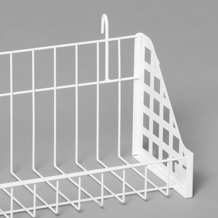 Корзина на сетку 60,5×16,5×19,5 см, цвет белый Корзина на сетку 60,5×16,5×19,5 см, цвет белый