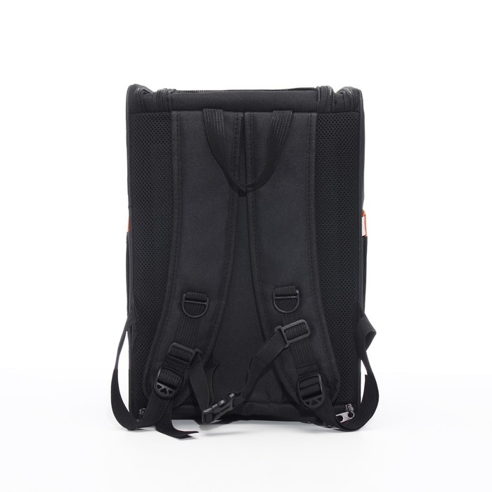 Рюкзак для переноски кошек и собак, БРЕЗЕНТ, 30*27*40 см, чёрно-оранжевый Рюкзак для переноски кошек и собак, БРЕЗЕНТ, 30*27*40 см, чёрно-оранжевый