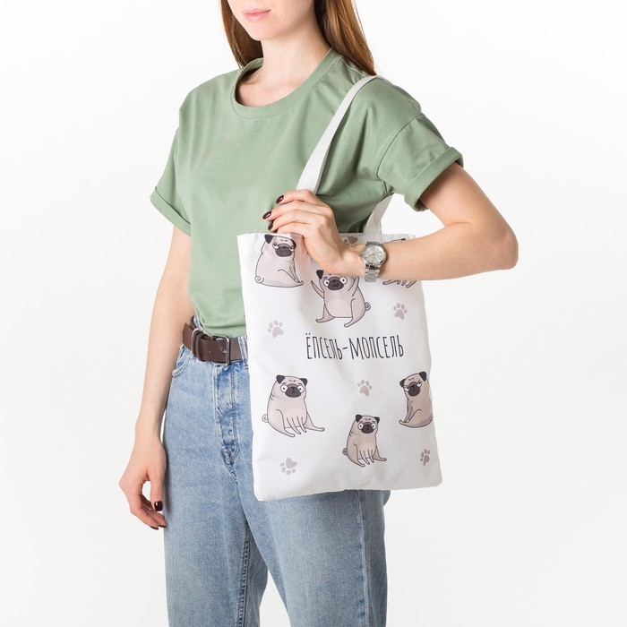 Шопер «Мопс» без молнии, без подклада, цвет бежевый Шопер «Мопс» без молнии, без подклада, цвет бежевый