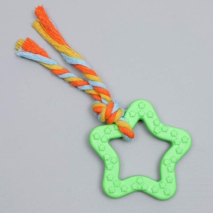 Игрушка жевательная с канатом Игрушка жевательная с канатом "Звезда с хвостом", зелёная