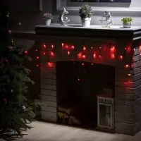 Гирлянда &laquo;Бахрома&raquo; 1.8&times;0.5 м, IP20, тёмная нить, 48 LED, свечение красное, 8 режимов, 220 В