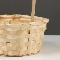 Корзина плетёная бамбук, d=19хH9/32 см, натуральный