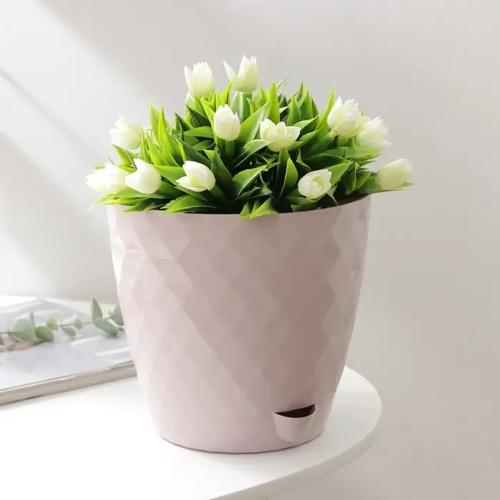 Горшок для цветов с прикорневым поливом «Румба», 3 л, розовый Горшок для цветов с прикорневым поливом «Румба», 3 л, розовый