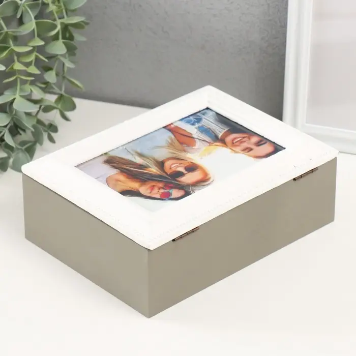 Шкатулка для украшений с фоторамкой 10&times;15 см &laquo;Классика&raquo;, дерево, 20&times;15&times;7.5 см