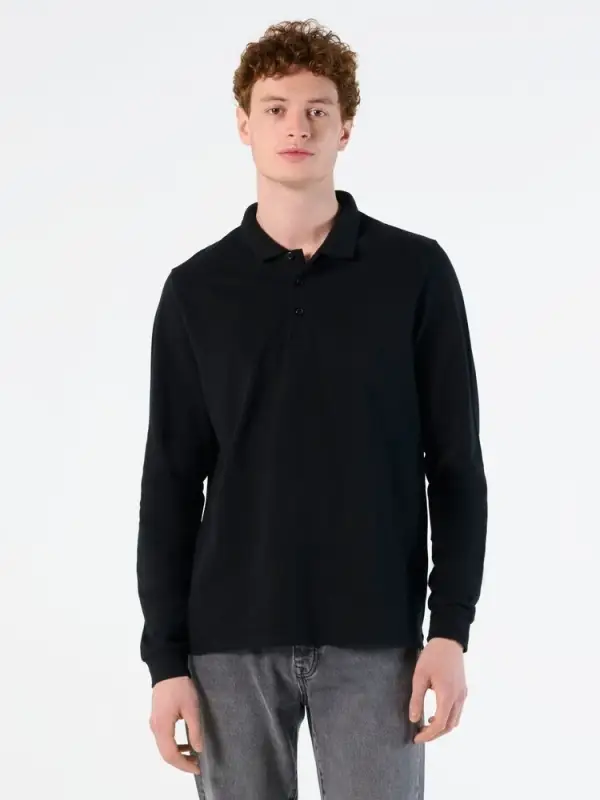 Рубашка поло мужская с длинным рукавом Winter II 210 бежевая, размер S