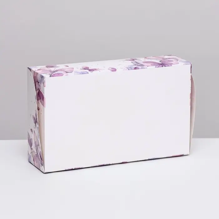 Коробка складная с окном под зефир &laquo;Пастельные бабочки&raquo;, 25&times;15&times;7 см