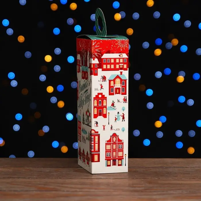 Коробка новогодняя подарочная складная «Лунапарк» 10×6×21 см