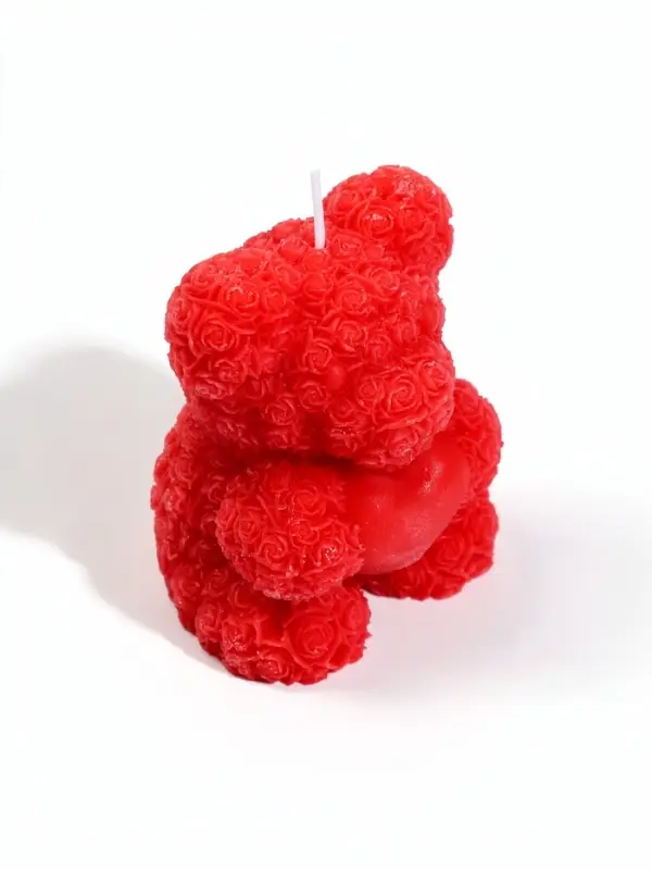 Свеча декоративная "Мишка" 6,5х4,7х8 см, 8 ч, красный
