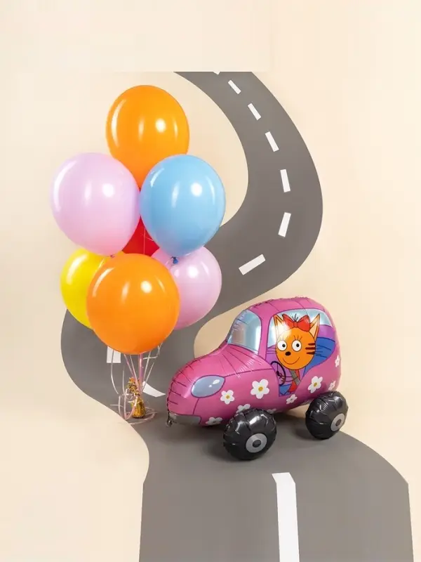 Воздушный шар фольгированный 3D 29 Воздушный шар фольгированный 3D 29" «Три Кота. Карамелька в машине»