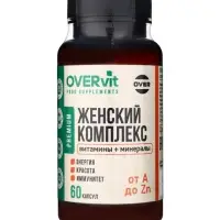 Женский комплекс OVER WOMEN OVERvit, витамины и минералы, 60 капсул