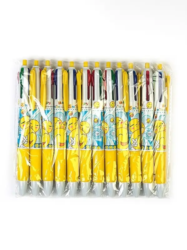 Ручка шариковая Calligrata, автоматическая, 4-цветная, корпус с рисунком, МИКС