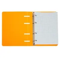 Тетрадь на кольцах Calligrata A5, 80 листов, в клетку, пластиковая обложка, блок офсет, оранжевая