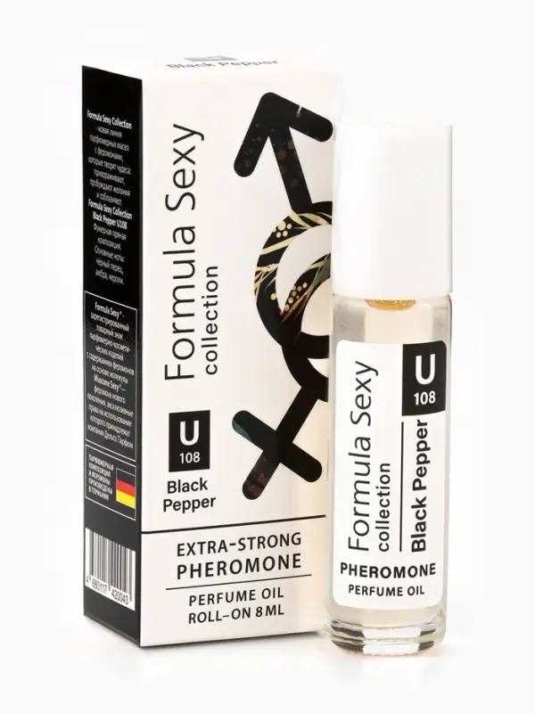 Парфюмерное масло женское с феромонами Formula Sexy Collection Black Pepper U108, 8 мл (по мотивам Black Pepper & Amber, Neroli (Zielinski & Rozen)