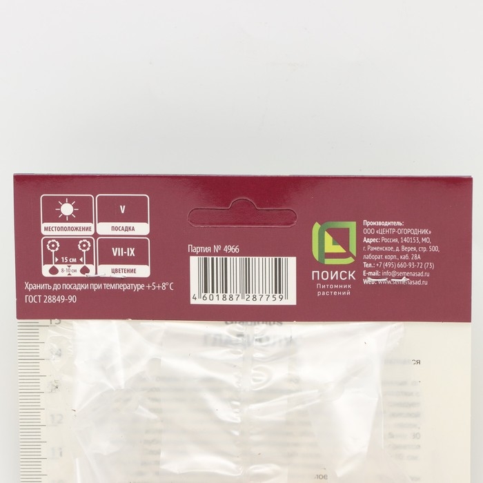 Гладиолус гофрированный «Лемон Три», луковица цветов в пакете с перфорацией, р-р 12/14, 5 шт.