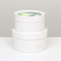 Набор 2 в 1 круглых коробок &laquo;Белая&raquo; с окном, 21&times;11 - 18&times;10 см