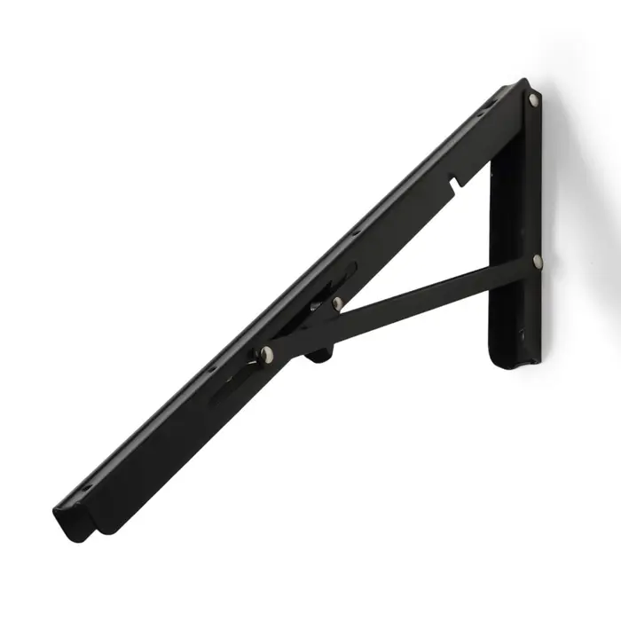 Кронштейн складной для столов и полок ТУНДРА, 2 шт., длина 450 мм, сталь черный