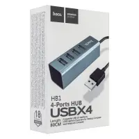 HUB на 4 USB HB1 HOCO серый