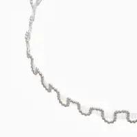 Чокер &laquo;Волна&raquo; сияющая, цвет серебро, L=30 см+7 см